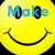 Four yellow smiley face icons arranged in a with text overlays: 'Make' (blue), 'Me' (green), and 'Smile!' (pink) on separate faces