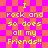 Yellow pixelated text on a pink and orange checkered background, repeating the phrase "I rock and so does all my Friends!!" in two identical vertical sections.