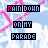identical pixelated icons with 'RAIN DOWN ON MY PARADE' text, each icon's top text color cycling through pink, purple, green, yellow, and blue across repeated