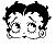 Pixelated black-and-white cartoon face with curly hair, two distinct expressions side-by-side showing one eye closed and the other open in first view versus both eyes open in second view.