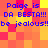 Pixelated text repeats 'Paige is DA BESTA!!! be jealous!!' across a of orange and yellow squares with blue lettering