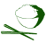 Green and white pixelated icons depict food items, a figure, and bottles arranged in two on a white background