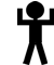 Four black stick figures on gray background; two standing with arms raised, one crouching, and one holding a speech bubble reading 'Back'.