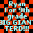 Pixelated text on a red and black checkered background with repeated phrases in light blue.