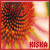 A 3x2 contact sheet of six animated frames showing a pixelated sunflower with the text "KISKA" at the bottom, each frame displaying subtle variations in color and brightness.