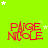 Bright green background with scattered white stars and repeated red text 'PAIGE NICOLE' in a stylized font across the