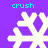 Four white snowflake icons arranged in a on a purple background, each labeled with cyan 'crush' text above and below