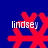 Four red snowflake-shaped icons with white text 'lindsey' on a blue background, each showing different animation frames.
