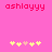 Pixelated pink background with red text 'ashlayyy' at top and yellow/pink flower icons below, two identical frames side-by-side.