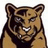 Pixelated cougar head with brown and black fur, white teeth, yellow text 'Cougar' on green background top-right and 'Football' bottom-left.