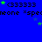 Blue background with repeated green star and black text elements , showing pixel-level animation changes across observations