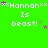 Green background with repeated white text 'Hannah Is beast!' surrounded by pink and purple stars, some stars change position across frames.