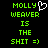 Green pixelated text on black background with a white heart symbol above 'MOLLY' in the left