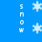 Blue background with white pixelated snowflakes and vertical "SNOW" text in a