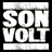 Black background with white and beige text reading 'SON VOLT' and 'THE SEARCH' alongside a pixelated golden skull graphic.