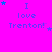 Bright pink background with blue text reading "I love Trenton!" and scattered star symbols in varying colors.