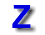 Blue Z character with white outline and shadow on gray background, transitioning through multiple distorted states.