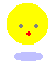 Six yellow circular faces with varying expressions and features on a gray background, each above a light purple cloud shape.