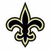 Black fleur-de-lis with gold outline on white background, displayed in three identical static views.