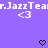 Purple background with repeated white text 'JazzTear' and '<3' symbols, black heart icons in various states of fill.