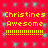 Red background with cyan star-like patterns, yellow text reading "Christines Awesome" followed by multiple exclamation marks in two identical