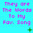 A static image with cyan background and pink text repeating "They are The Words To My Fav. Song" across three , featuring green plus signs and X symbols in the lower-right corner