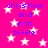 A bright pink background with white stars and repeated purple text reading 'christina and erin biffle' in a pixelated style.