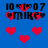 Blue background with red pixelated hearts and repeated black text '10 07 MIKE' in four corners.