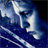 Pixelated blue-toned image of a stylized figure with flowing hair and abstract shapes against dark background.