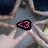A star-shaped icon with a pink and black symbol on its left side, transitioning from visible to absent across frames.