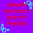 Red text on purple background with cyan square decorations, displaying names and 'Riends' with a plus sign.