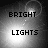 Four- of grayscale images showing 'BRIGHT LIGHTS' text with animated light effects and circular glows