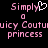 Pixelated pink text on black background with a white heart symbol replacing the 'y' in 'Simply', showing two identical frames side-by-side.