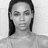 Black-and-white pixelated image of a person with straight hair, accompanied by text promoting music releases and dates.