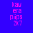 Pixelated text 'kav era piips 2k7' in pink on blue background with cyan horizontal bars shifting position across frames.
