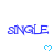 Blue 'SINGLE' text with pixelated edges appears above a light blue heart symbol on white background.