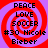 Four identical red and purple spiral-patterned icons with black text reading PEACE LOVE SOCCER #30 Nicole Bieber arranged in a