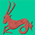A 7-frame animated contact sheet showing a red Capricorn zodiac symbol in various poses against a teal background, with the final frame partially obscured by gray transparency.