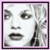 Four grayscale of a person's face with varying eye positions and mouth shapes, framed by pink borders
