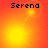 Four display the name 'Serena' above a yellow-orange gradient background with a bright central light effect and a small circular lens flare