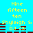 Pixelated text and bar graphics on cyan background with yellow and maroon elements, showing repeated phrases and symbols in a