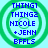 Four identical circular green spiral icons with blue text on a light cyan background, arranged in a