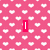 Pink background with white heart pattern, red text boxes displaying "I", "Love......", and "Him" in pixelated font.