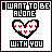 Pixelated icon with text "I WANT TO BE ALONE WITH YOU" and a heart symbol, showing color variations in the text across frames.