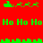 Green pixelated icons and text on red background, featuring repeated 'Ho Ho Ho' phrases with animated reindeer and sleigh elements.