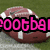 A football-themed icon with a brown leather ball on grass, featuring pink text and a Nike logo.