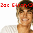 Pixelated image of a person with light brown hair wearing a white shirt, with red text reading 'Zac Efron<3' above the head on a white background.