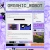 Static pixelated image of a website interface with a header, content blocks, and sidebars on a purple background.