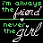 Pixelated text animation on black background with green horizontal line and heart symbol, displaying 'i'm always the friend never the girl' in varying color schemes.