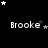 Black background with white text 'Brooke' repeated across three , surrounded by white and gray stars in various positions